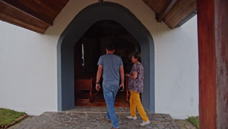 Mother-and-son-going-to-the-Chapel-in-Arenal-Volcano---Costa-Rica