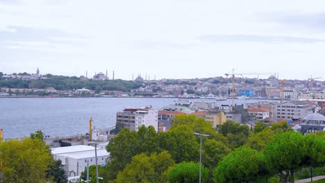 Slow-Motion:Summer-landscape-view-of-Istanbul-city,Bosporus-and-Europe-side-in-Istanbul,Turkey