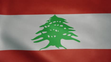 Flag-of-Lebanon,-slow-motion-waving