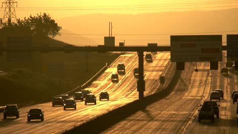 Traffic-flow-on-US36-highway-at-sunset-hour