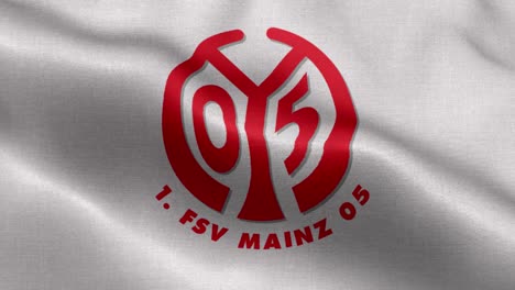 Weiße-4k-animierte-Schleife-Einer-Wehenden-Flagge-Der-Fußball-Bundesligamannschaft-Mainz