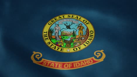Bandera-De-Idaho,-Ondeando-En-Cámara-Lenta