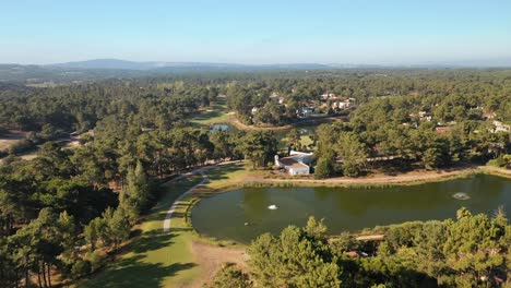 forward-flight-over-beautiful-golf-resort-in-Portugal