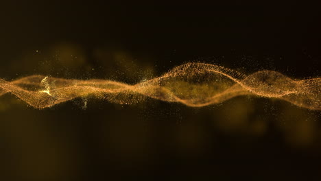 Abstract-luxurious,-premium-glittering-golden-particles-wave-motion-background-floating-in-cyberspace-loop-background