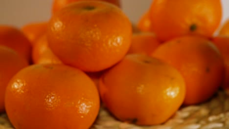 Camera-moving-towards-beautiful-citrus-fruit-from-blurry-to-sharp-focus-view