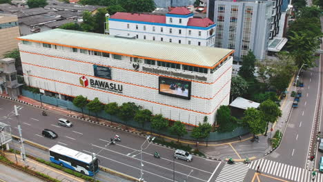 Allgemeine-Wahlaufsichtsbehörde-Bawaslu,-Jakarta.-Luftaufnahme