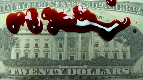 Blut-Fließt-über-Das-Geld,-Das-Whitehouse-Bedeckt