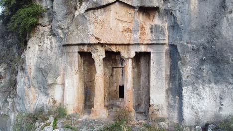 Berühmte-Lykische-Gräber-Der-Antike-In-Fethiye,-Türkei