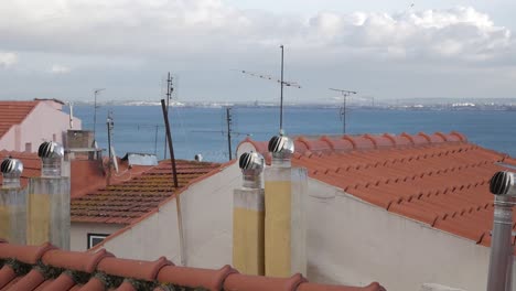 Skyline-horizon-in-Alfama-neighbourhood,-Lisbon,-Portugal