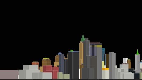 3D-Animation-Wachsender-Stadtgebäude-Und-Moderner-Architekturkonstruktion-Des-Stadtbildes-In-Luftaufnahme-Und-Industriekonzept-Auf-Weißem-Hintergrund-4k