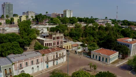 An-aerial-view-of-the-historical-center-of-Corumba-city,-Brazil