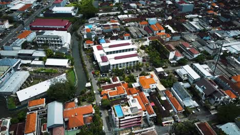 Wonderful-Denpasar-city-drone-with-houses-and-rice-field-footage-in-Bali
