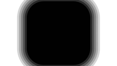 Abstract-black-square-with-curved-corners-and-white-background-animation,-loopable