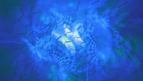 Farbenfrohe,-Trippige-Psychedelische-Bewegungsunschärfe---Schachbrettblau---Nahtlos-Schleifendes-Kosmisches-Kaleidoskop,-Spiritueller-Techno-Trance-Hintergrund