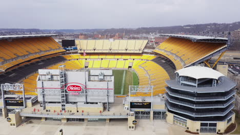 Wide-drone-orbit-shot-of-Heinz-Field-Pittsburgh-Pennsylvania