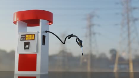 Gas-pump-display-and-high-prices-in-euros-for-fuel