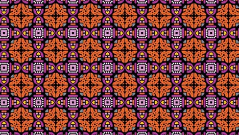 Elemento-Máximo-Mosaicos-Patrón-Geométrico-Sin-Costuras-En-Colores-Naranja,-Rosa-Y-Negro