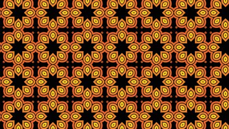 El-Patrón-Geométrico-Naranja-amarillo-Sobre-Un-Fondo-Negro
