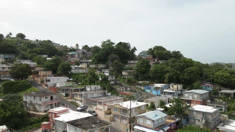 Drone-shot-up-hill-of-Puerto-Rican-Neighborhood-shot-in-4k-24p