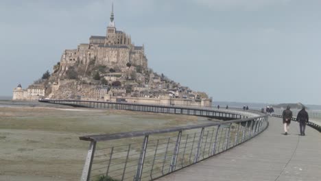 outside-view-of-the-Monte-Saint-Michel-and-its-bridge