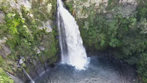 Top-down-drone-footage-of-the-Grand-Bassin-waterfall-at-the-Reunion-island