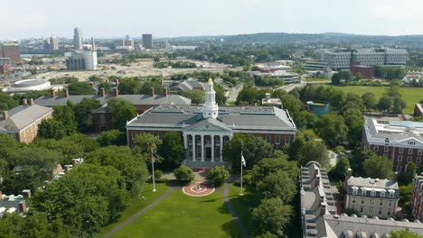 Aerial-Orbiting-Shot-Above-Harvard-Busines-School-Admissions-Building