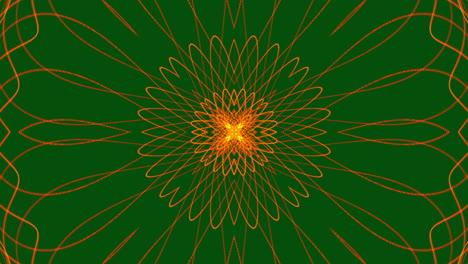 Orangefarbenes-Kosmisches-Chaos,-Symmetrisches-Kaleidoskop,-Hintergrund_jp