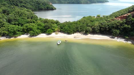 Flying-a-drone-for-a-quick-shot-from-the-boat-Chacachacare-island-Trinidad