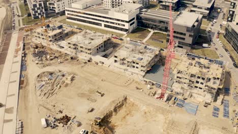 Busy-Construction-Site-and-Construction-Equipment-Aerial