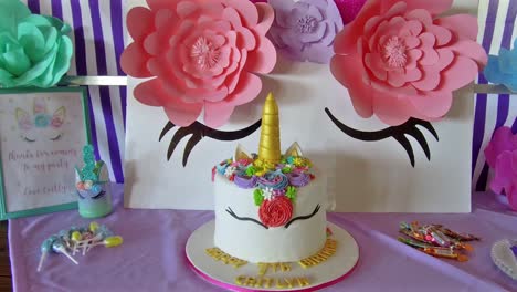 Unicorn-Cake-at-child's-birthday-party