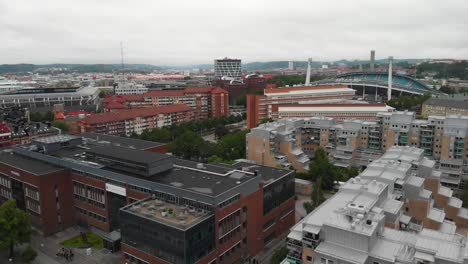 Aerial-footage-over-Heden-in-Gothenburg,-Sweden