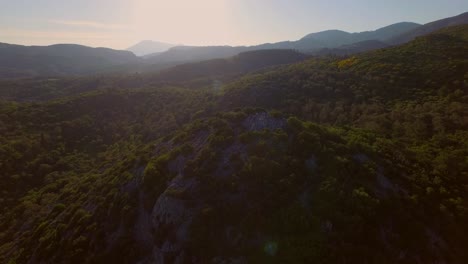 Aerial:-The-mountains-of-Samos-island,-Greece