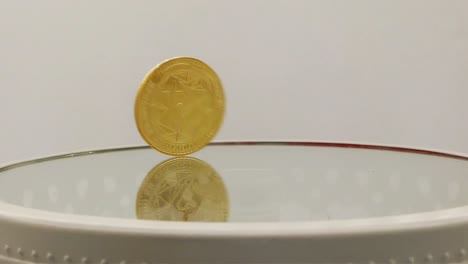 Tron-cryptocurrency-coin-flip-and-spinning-on-the-glass-pattern