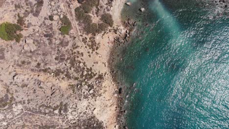Aerial-drone-video-from-western-Malta,-Mgarr-area,-Fomm-ir-Rih-bay