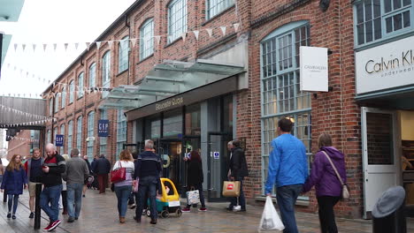 Gloucester,-Gloucestershire,-united-kingdom-may-26th-2019---Gloucester-Quays,-Docks-entrance-to-the-shopping-centre