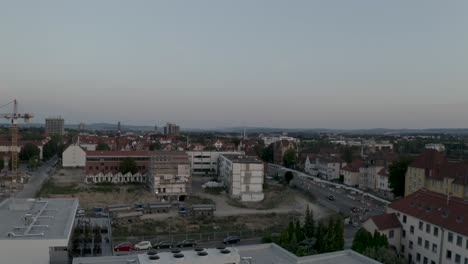 Drone-Shot-of-Göttingen-at-night,-Lower-Saxony,-Germany,-Europe,-Goettingen