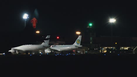 Airplanes-at-Siem-Reap-International-Airport-at-Night