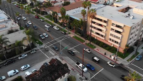 4k-Aerial-Perspective-of-Ocean-Blvd-in-East-Long-Beach,-CA