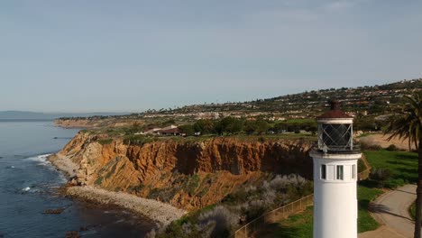 Drone-footage-from-a-lighthouse-in-Rancho-Palos-Verdes-Los-Angeles,-California-Recorded-with-a-Dji-spark-1080p-30fps