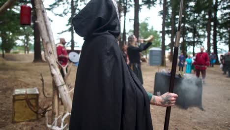 Viking-Ceremony---lady-holding-a-spear