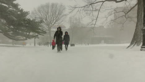 Brooklyn,-NY--CIRCA-FEB-2016---A-family-takes-a-walk-during-a-snowstorm-in-Brooklyn,-NY