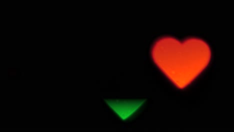 Beautiful-hearts-bokeh-from-flashing-lights,-Valentines-Day,-wedding-day-or-social-media-Like-background-concept