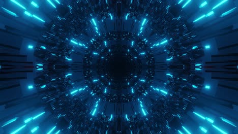 Psychedelic-immersive,fast-revolving-cyan-blue-shapes-and-patterns
