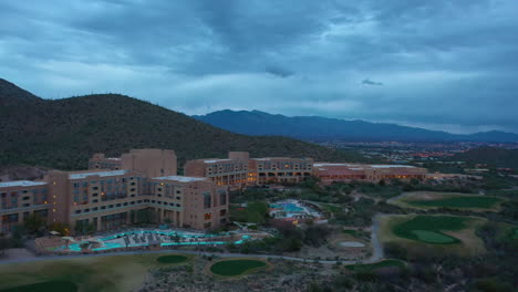 Beautiful-And-Luxurious-Starr-Pass-Resort-And-Spa-In-Tucson,-Arizona---Perfect-Tourist-Destination---aerial-drone-shot
