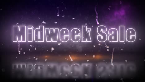 "Midweek-Sale"-neon-lights-sign-revealed-through-a-storm-with-flickering-lights