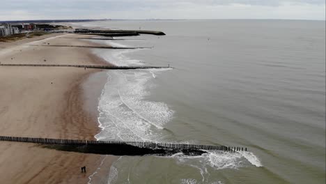 Aerial-footage-of-the-beach-of-Cadzand-Bad-on-the-Zeeland-coast-in-the-Netherlands