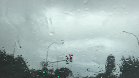 Traffic-lights-seen-through-a-wet-windscreen-during-a-grey-rainy-day