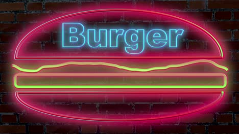 Beleuchtetes-Burger-Eingangstextschild