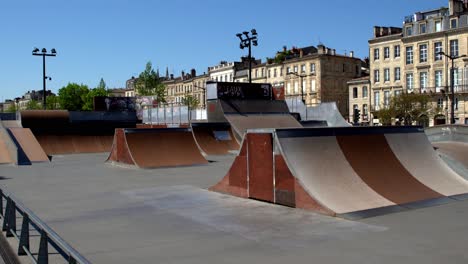 Empty-Skate-Park-Colbert-empty-due-to-distancing-rules-of-the-COVID-19-pandemic,-Walking-forward-stable-shot