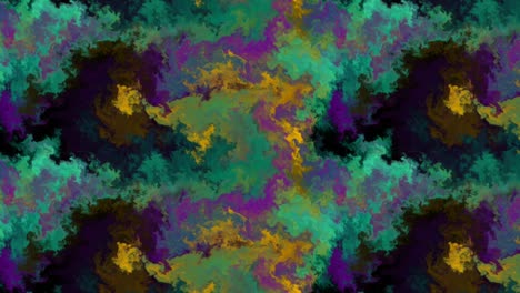 Beautiful-animation-of-multicolored-oil-paint,-cloud-abstract-moving-towards-left-on-black-background